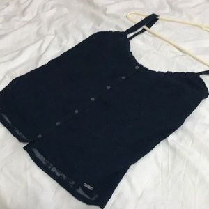 Navy blue Hollister tank top button up